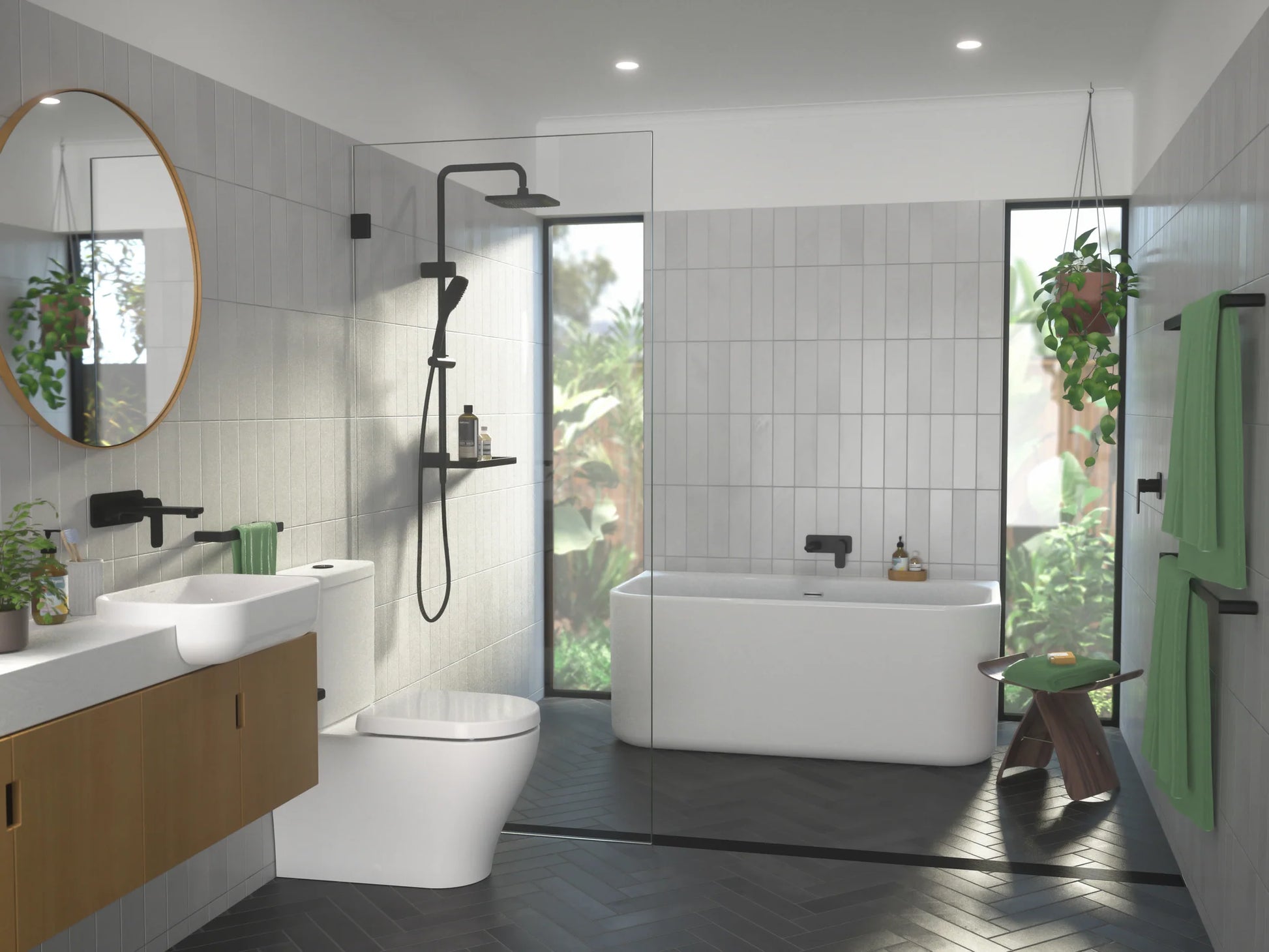 Caroma Luna® Overhead Shower Rail Matte Black