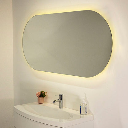 PREMIUM OVAL BACKLIT LED MIRROR 1100X700MM WITH DEMISTER - 3 COLOUR LIGHTS