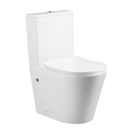 OCEANO COMPACT RIMLESS BACK TO WALL TOILET SUITE 605X370X800
