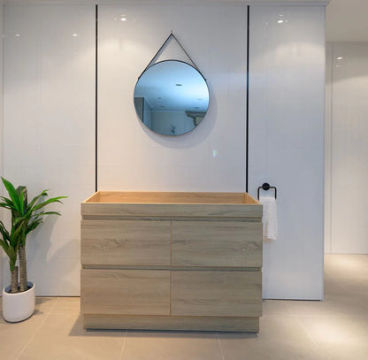 1200MM POLO LIGHT OAK PLYWOOD FREESTANDING VANITY DOUBLE BASIN