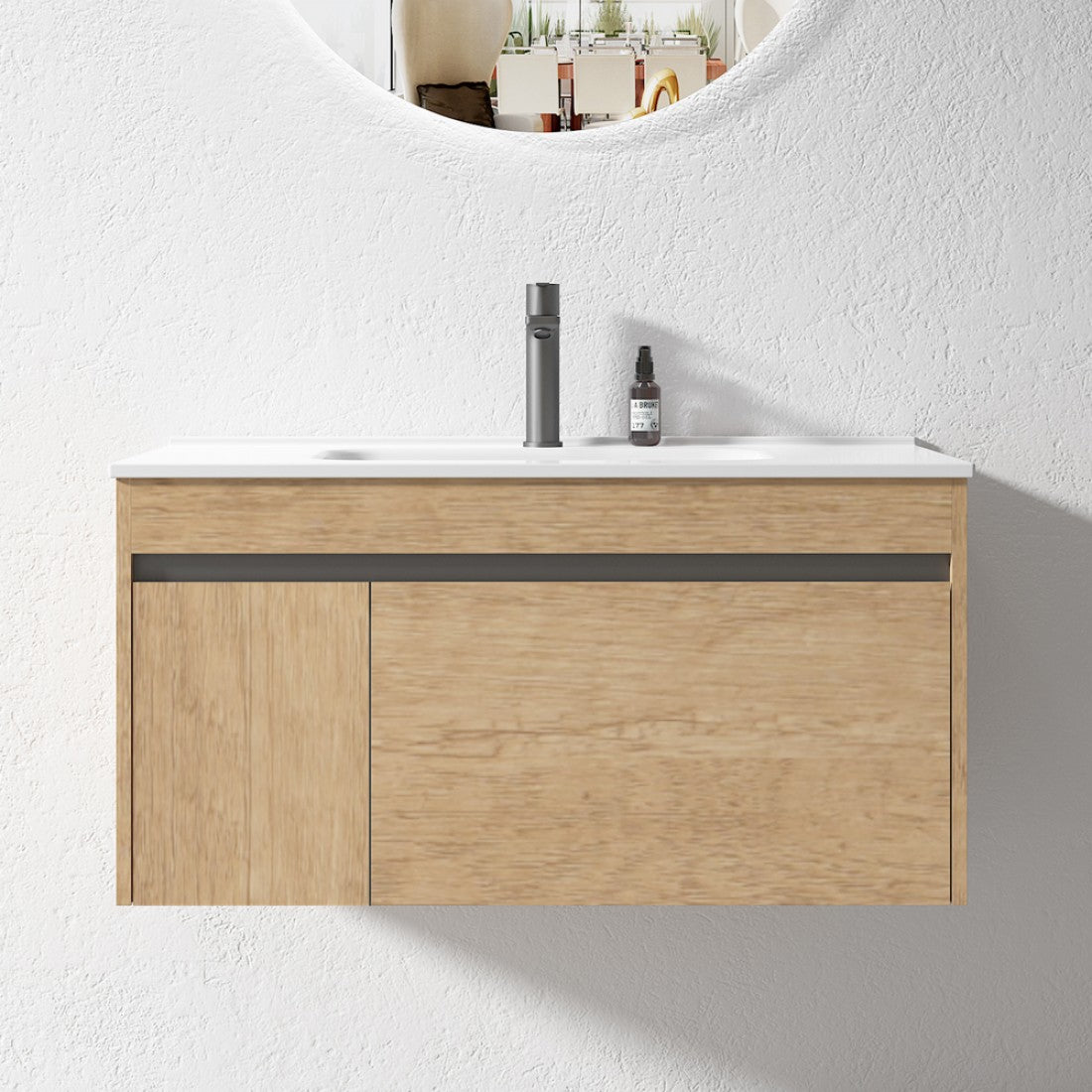HONEY OAK WALL HUNG VANITY | 900MM | BC13 - The Tile Collection™