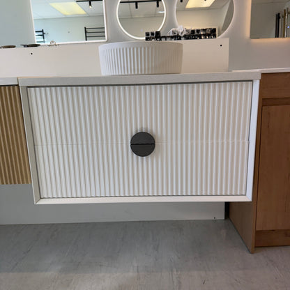 ELVA FLUTED WALL HUNG VANITY 750MM - WHITE | BATHROOM WALL HUNG VANITY NZ