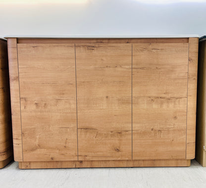 1200MM BROOK CURVED FLOORSTANDING VANITY | HONEY OAK