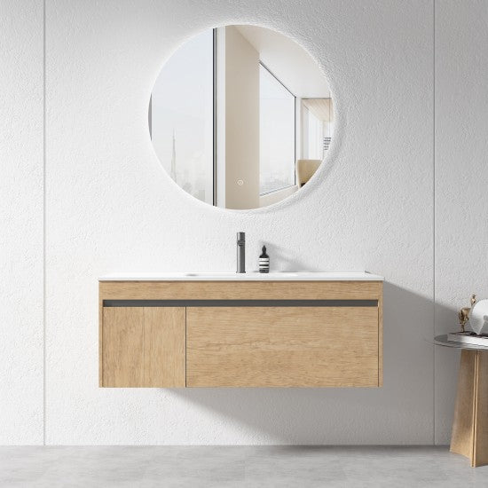 HONEY OAK WALL HUNG VANITY | 1200MM SINGLE BASIN VANITY | BC13 - The Tile Collection™