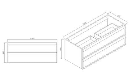 ASPEN WALNUT WALL HUNG VANITY 1200MM SINGLE | 4 DRAWERS, PLYWOOD FLOATING VANITY NZ