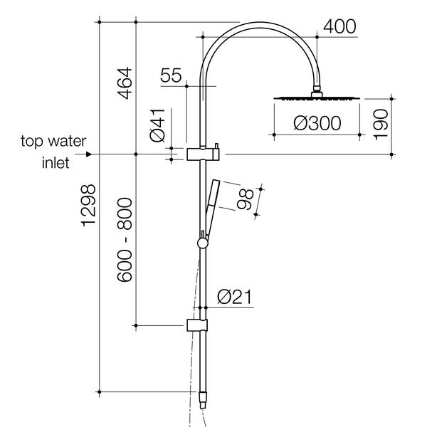 Caroma Liano® II Rail Shower with 300mm Overhead Range - 6 Finishes