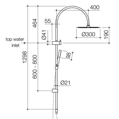 Caroma Liano® II Rail Shower with 300mm Overhead Range - 6 Finishes