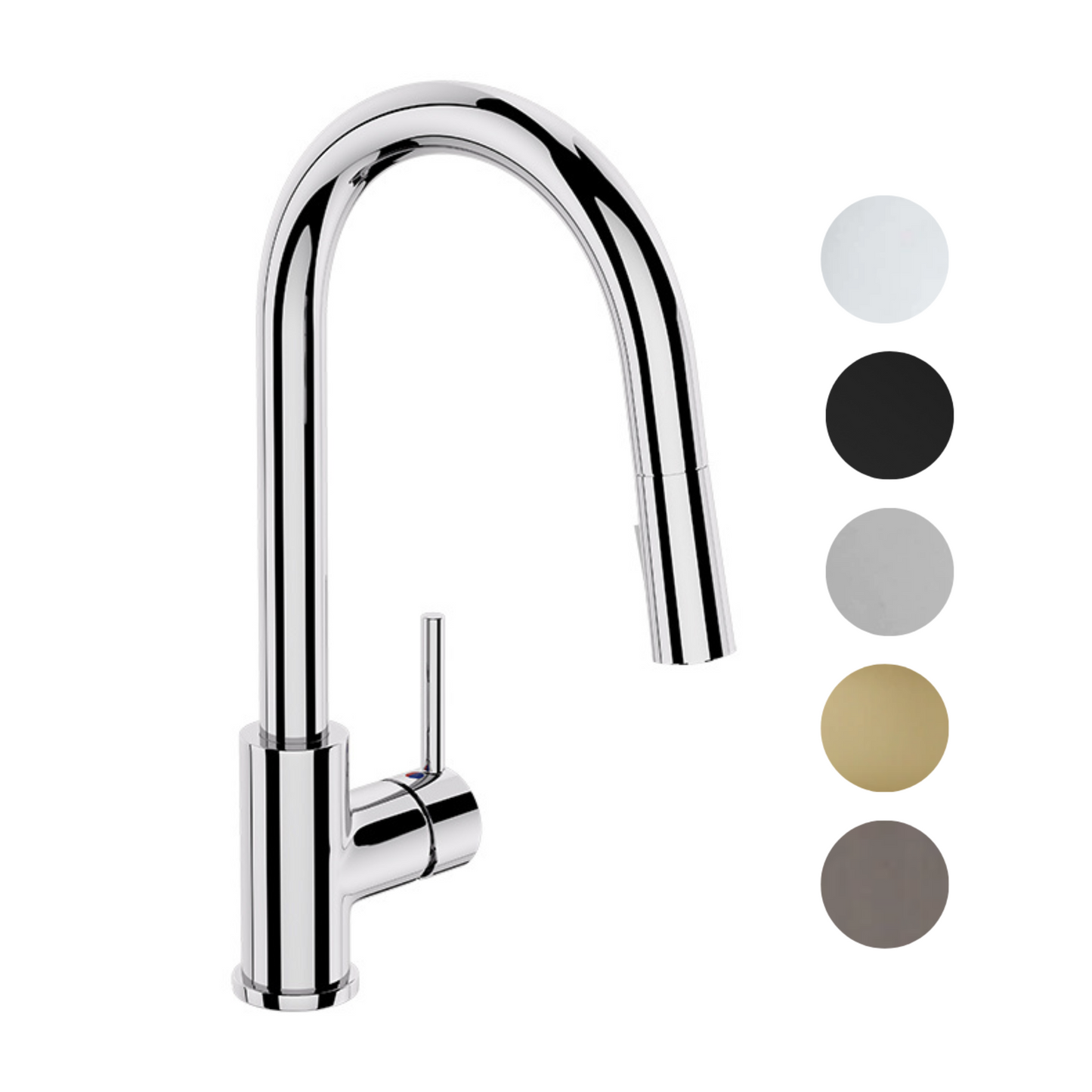 ELEMENTI UNO GOOSE NECK KITCHEN MIXER C/W POS - The Tile Collection™