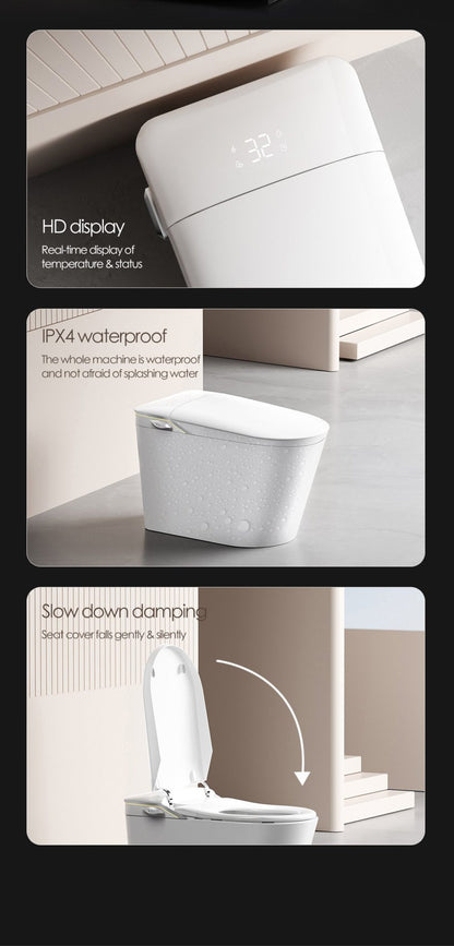 Iris Intelligent Smart Toilet NZ | One-Piece Bidet Toilet with Auto Flip Lid, Heated Seat, Warm Air Dryer & Night Light – White