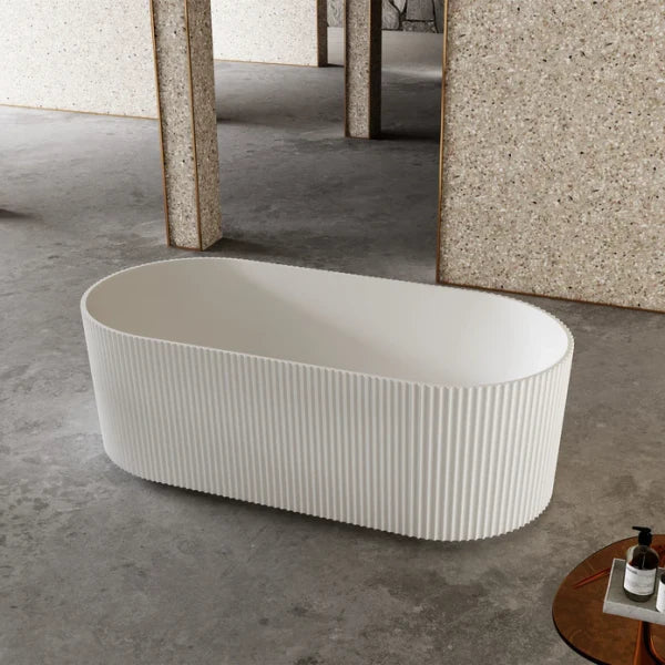 1500MM ROSE FLUTED V-GROOVE FREESTANDING BATH - The Tile Collection™