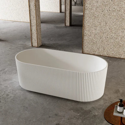 1500MM ROSE FLUTED V-GROOVE FREESTANDING BATH - The Tile Collection™
