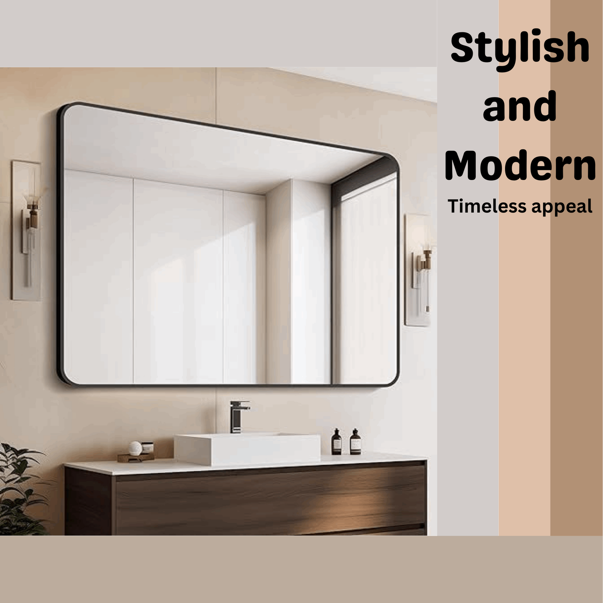 1200x800MM SERAPHINE BLACK ALUMINIUM FRAMED MIRROR DN - The Tile Collection™