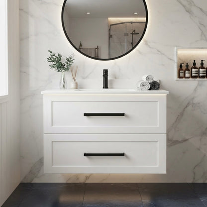 HAMPTON WALL HUNG VANITY | 900MM | SHAKER STYLE | PLYWOOD