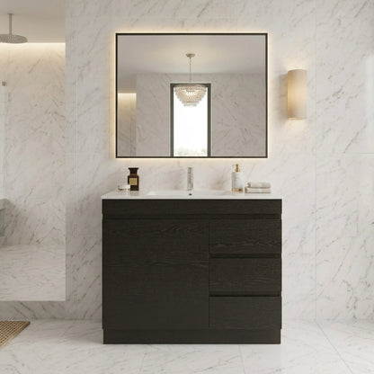 MADRID FLOOR STANDING VANITY 900MM - DARK OAK | BATHROOM VANITY NZ