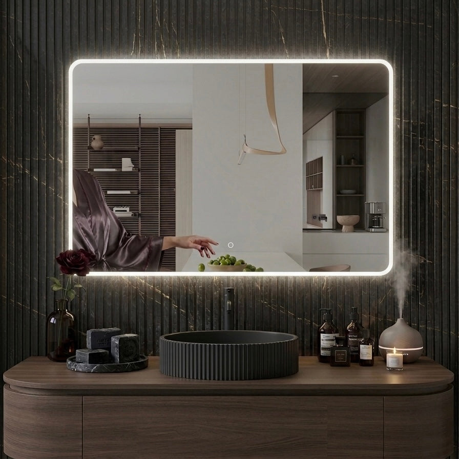 1200X800MM FRONT-LIT LED MIRROR  WITH DEMISTER DN | TOUCH CONTROL | 3 COLOUR TEMPERATURES