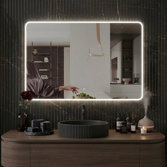 1200X800MM FRONT-LIT LED MIRROR  WITH DEMISTER DN | TOUCH CONTROL | 3 COLOUR TEMPERATURES