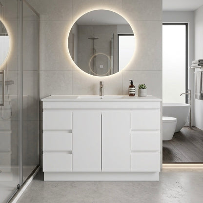 MADRID FLOOR STANDING VANITY 1200MM SINGLE - GLOSS WHITE | TRADITIONAL BATHROOM CABINET