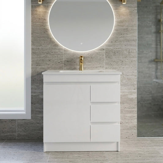 MADRID FLOOR STANDING VANITY 750MM - GLOSS WHITE | BATHROOM VANITY NZ