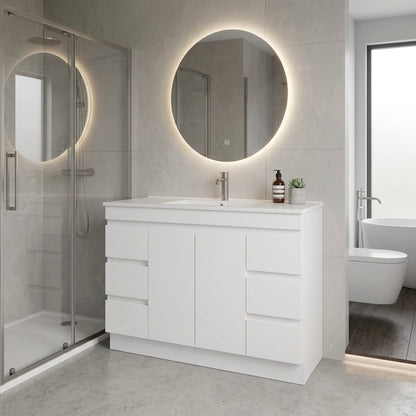 MADRID FLOOR STANDING VANITY 1200MM SINGLE - GLOSS WHITE | TRADITIONAL BATHROOM CABINET