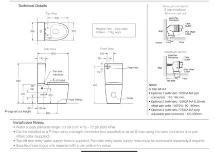 KOHLER GRANDE BACK TO WALL TOILET SUITE - The Tile Collection™