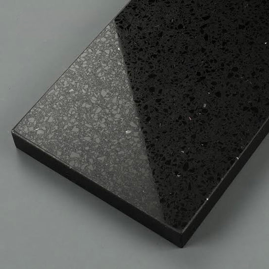 CRYSTAL BLACK ENGINEERED STONE VANITY BENCHTOP - CUSTOM SIZES AVAILABLE