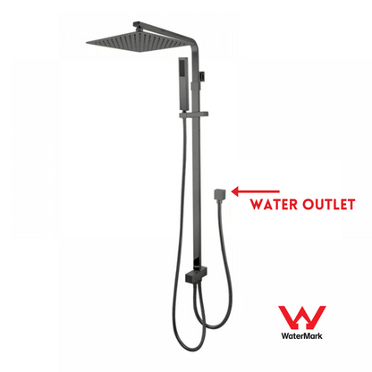 FUSION SQUARE TWIN RAINFALL SHOWER COLUMN WITH UNIVERSAL WATER INLET - 5 COLOURS