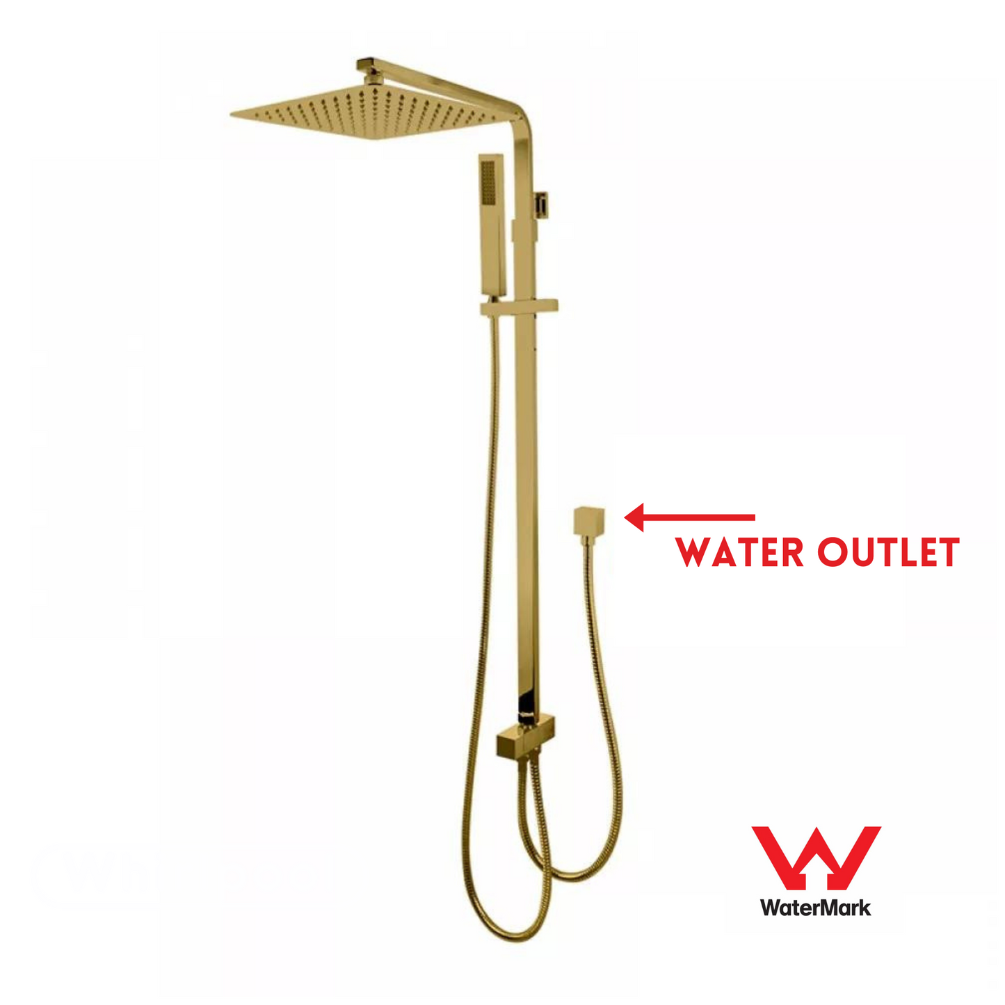 FUSION SQUARE TWIN RAINFALL SHOWER COLUMN WITH UNIVERSAL WATER INLET - 5 COLOURS