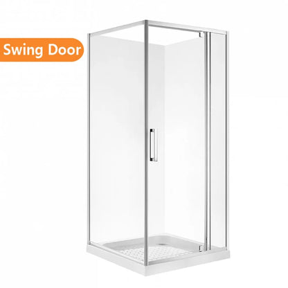 900X900MM SQUARE SHOWER ENCLOSURE KIT - CHROME - The Tile Collection™