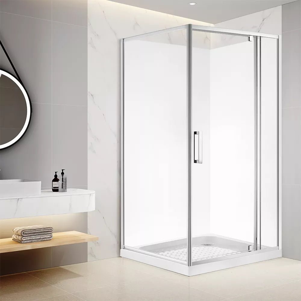 900X900MM SQUARE SHOWER ENCLOSURE KIT - CHROME - The Tile Collection™