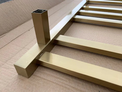 9 BAR SQUARE HEATED TOWEL RAIL HTR 1200H*600W*110D- BRUSHED GOLD