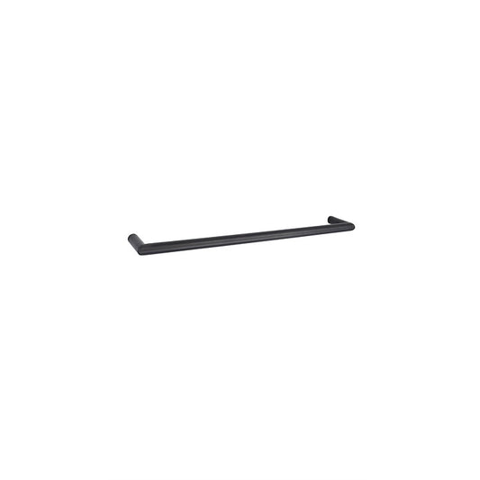 TRANQUILLITY ROUND SINGLE BAR HEATED TOWEL RAIL 600MM - BRUSHED GUNMETAL