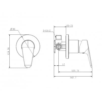 ELEMENTI CURA 3 PIECE COMBO SET SHOWER SLIDE/ SHOWER MIXER/ BASIN MIXER - The Tile Collection™