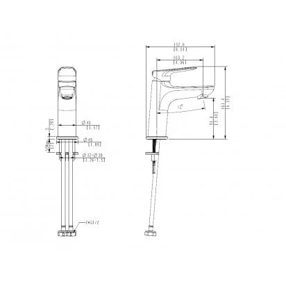 ELEMENTI CURA 3 PIECE COMBO SET SHOWER SLIDE/ SHOWER MIXER/ BASIN MIXER - The Tile Collection™