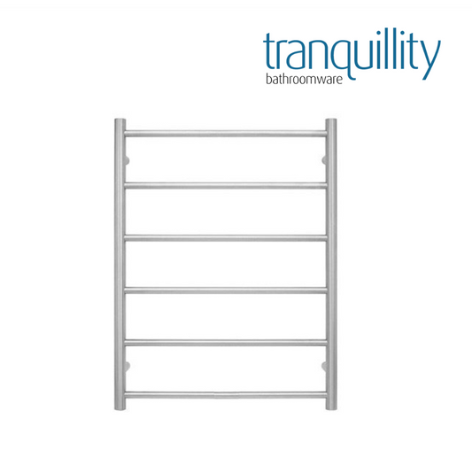 TRANQUILLITY JERSEY 6 BAR ROUND HEATED TOWEL WARMER  780H*600W*120D- BRUSHED STAINLESS