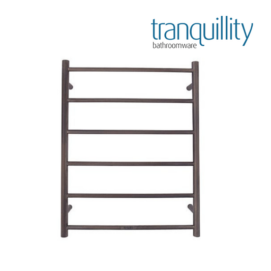 TRANQUILLITY JERSEY 6 BAR ROUND HEATED TOWEL WARMER - BRUSHED GUNMETAL 780H*600W*120D