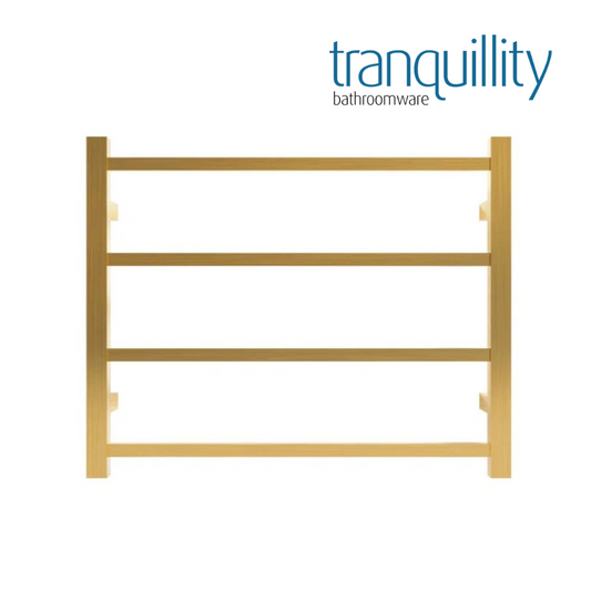 TRANQUILLITY JERSEY 4 BAR SQUARE HEATED TOWEL WARMER - BRUSHED BRASS 500H*620W*120D