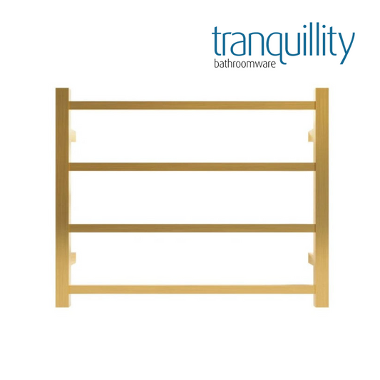 TRANQUILLITY JERSEY 4 BAR SQUARE HEATED TOWEL WARMER 500H*620W*120D- BRUSHED BRASS