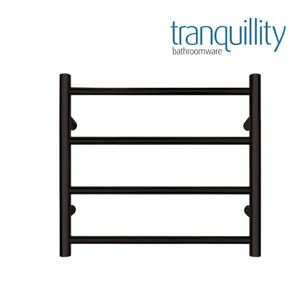 TRANQUILLITY JERSEY 4 BAR ROUND HEATED TOWEL WARMER 500H*550W*120D - BLACK
