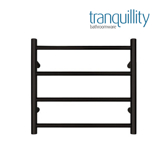 TRANQUILLITY JERSEY 4 BAR ROUND HEATED TOWEL WARMER 500H*550W*120D - BLACK