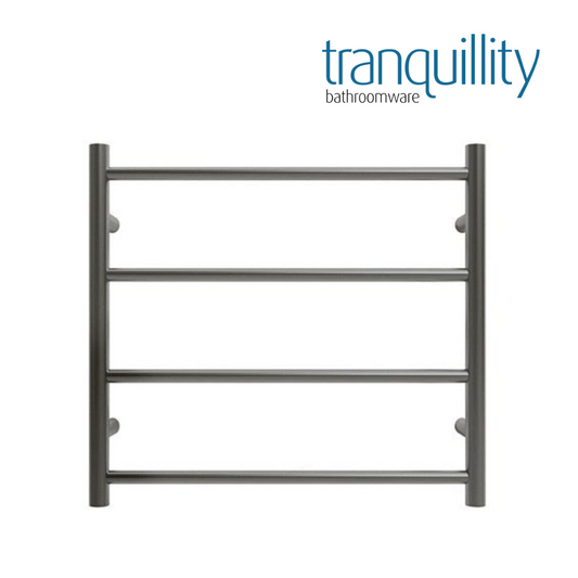 TRANQUILLITY JERSEY 4 BAR ROUND HEATED TOWEL WARMER - BRUSHED GUNMETAL 500H*550W*120D