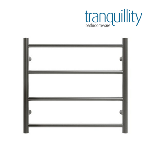 TRANQUILLITY JERSEY 4 BAR ROUND HEATED TOWEL WARMER 500H*550W*120D- BRUSHED GUNMETAL