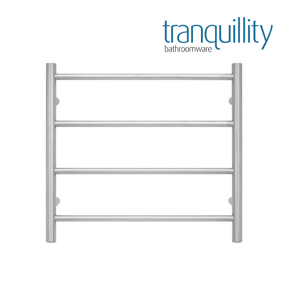 TRANQUILLITY JERSEY 4 BAR ROUND HEATED TOWEL WARMER 500H*550W*120D- BRUSHED STAINLESS