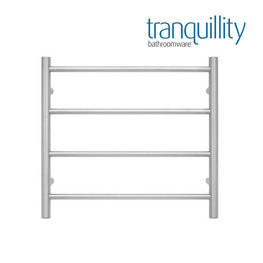 TRANQUILLITY JERSEY 4 BAR ROUND HEATED TOWEL WARMER 500H*550W*120D- BRUSHED STAINLESS