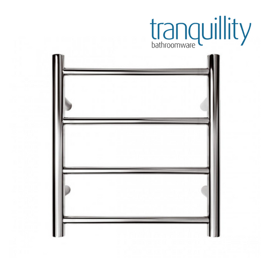 TRANQUILLITY JERSEY 4 BAR ROUND HEATED TOWEL WARMER - POLISHESD STAINLESS 500H*550W*120D