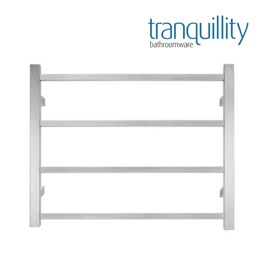 TRANQUILLITY JERSEY 4 BAR SQUARE HEATED TOWEL WARMER - BRUSHED STAINLESS 500H*620W*120D