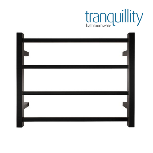 TRANQUILLITY JERSEY 4 BAR SQUARE HEATED TOWEL WARMER - BLACK 500H*620W*120D