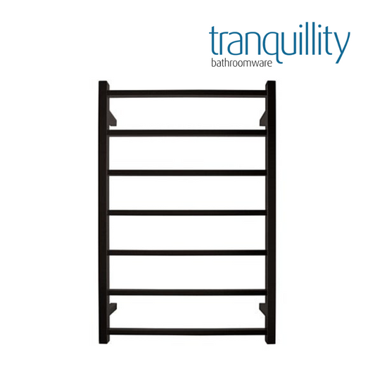 TRANQUILLITY JERSEY 7 BAR SQUARE HEATED TOWEL WARMER - BLACK 920H*620W*120D