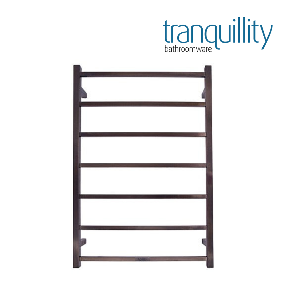 TRANQUILLITY JERSEY 7 BAR SQUARE HEATED TOWEL WARMER 920H*620W*120D- BRUSHED GUNMETAL