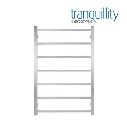 TRANQUILLITY JERSEY 7 BAR SQUARE HEATED TOWEL WARMER 920H*620W*120D- BRUSHED STAINLESS