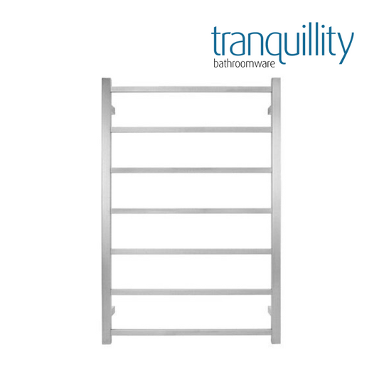 TRANQUILLITY JERSEY 7 BAR SQUARE HEATED TOWEL WARMER - BRUSHED STAINLESS 920H*620W*120D